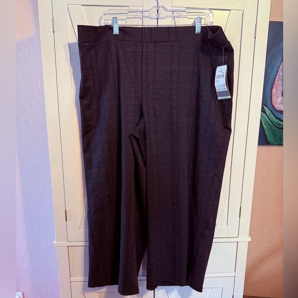 Wit & Wisdom gray Plaid Wide Leg Pants